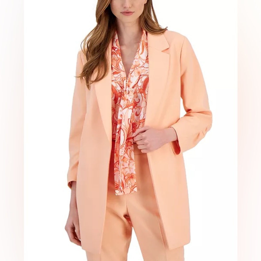 Tahari ASL Women’s Ruched Sleeve Topper Blazer Jacket Size 4